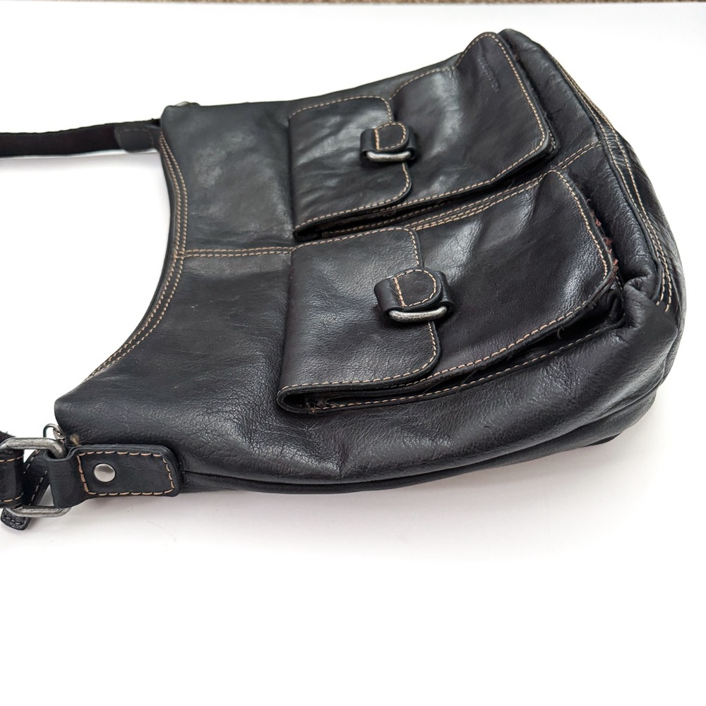 Jack Georges Black Leather Shoulder Bag - Picture 5 of 8